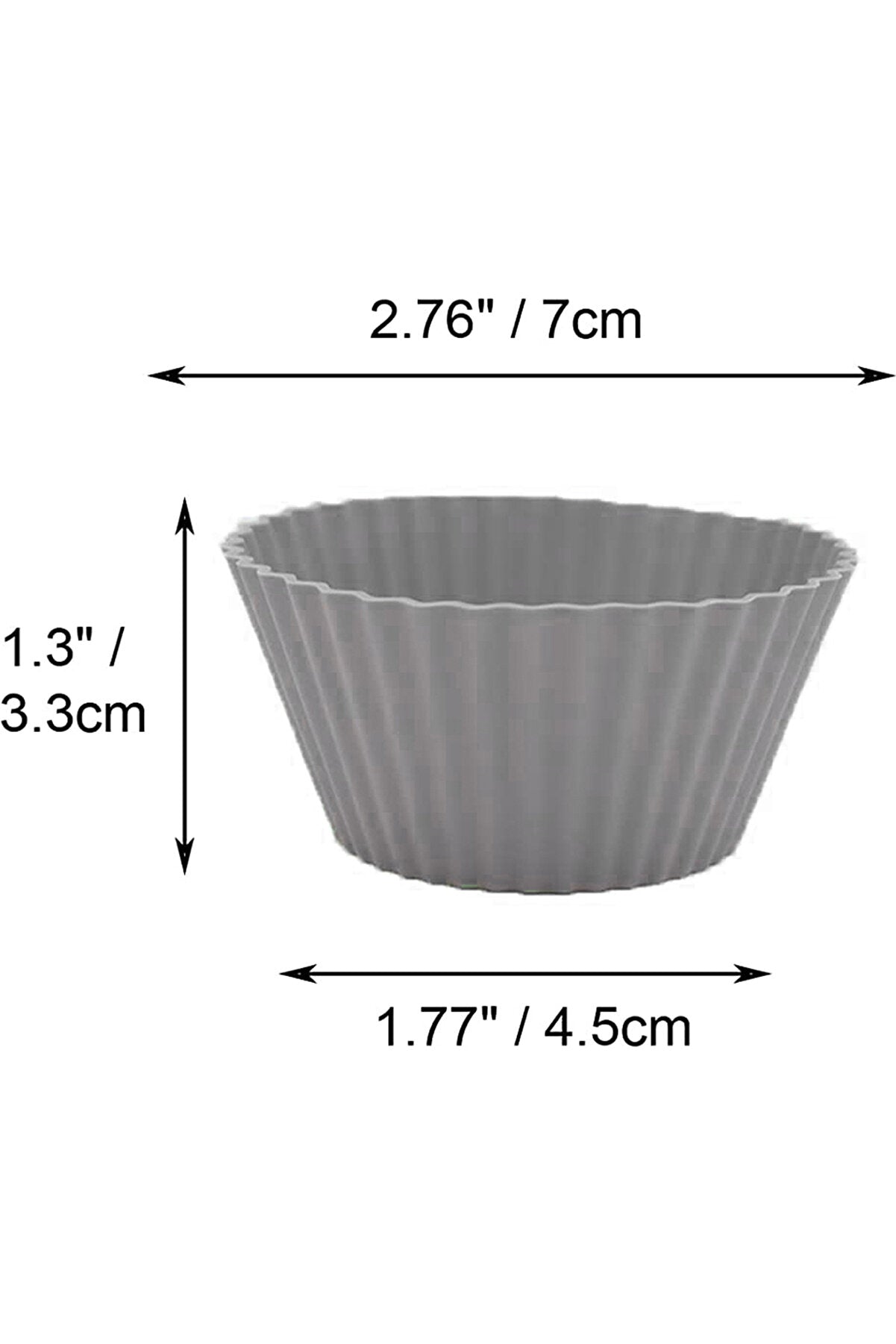 VENADORA Silikon Muffin Kek Kalıbı Yapışmaz 6 Adet Gri - 2