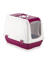 Bofe Büyük Kapalı Kedi Tuvaleti Fuşya