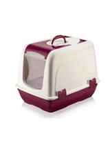 Bofe Küçük Kapalı Kedi Tuvaleti Fuşya