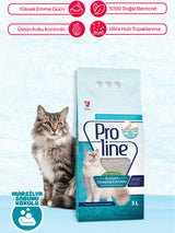 Proline Marsilya Sabunu Kokulu Toplanan İnce Bentonit Kedi Kumu 5 Lt