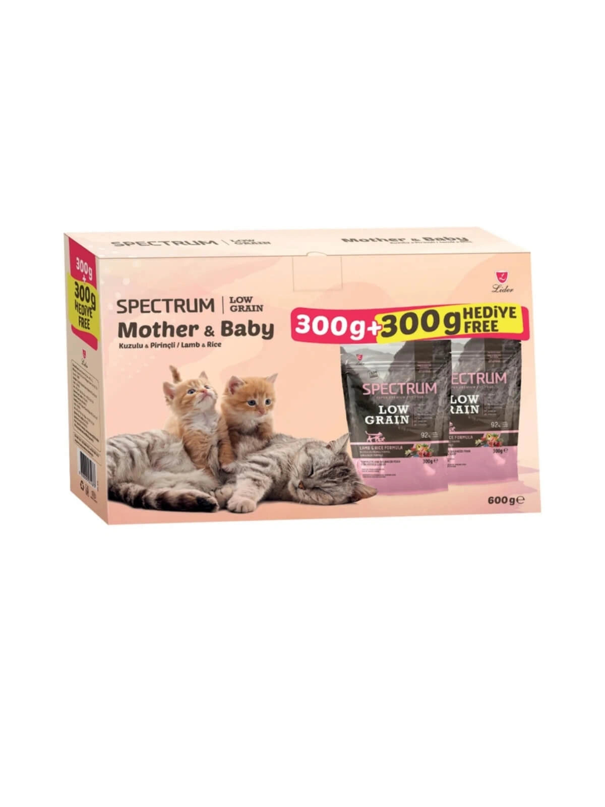 Spectrum Low Grain Kuzu Etli Pirinçli Anne ve Yavru Kedi Maması 300 Gr + 300 Gr