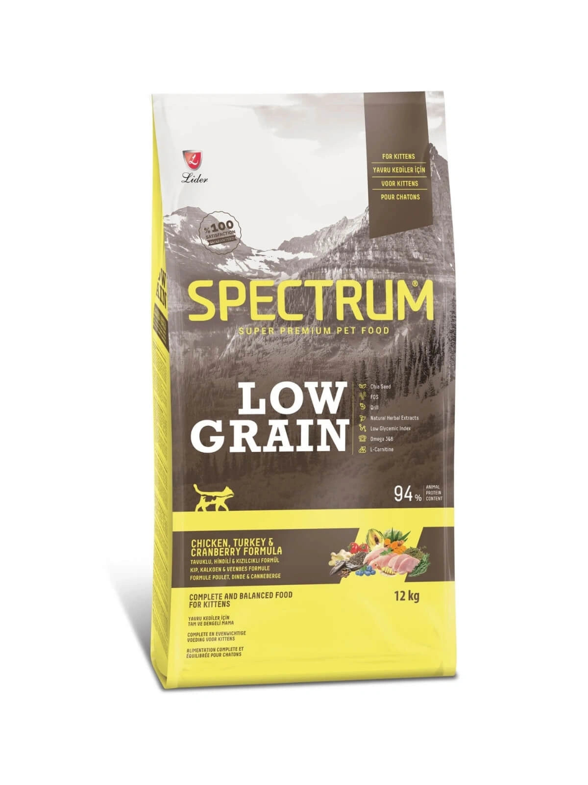 Spectrum Low Grain Tavuklu Hindili Yaban Mersinli Yavru Kedi Maması 12 Kg