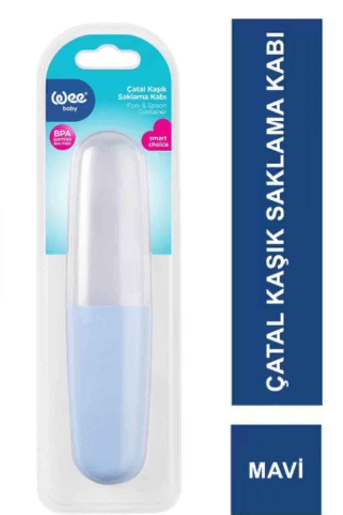 Wee Baby Çatal Kaşık Saklama Kabı Mavi